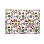 Charming Fall Accessory Pouch, Cute Ghost and Pumpkin Design, Halloween Treat Bag, Autumn Makeup Organizer, Perfect Gift for Fall Festivals
